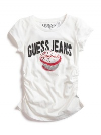 GUESS Kids Girls Cupcake Logo Tee, WHITE (7/8) GUESS Kids Girls Cupcake Logo Tee, WHITE (7/8)