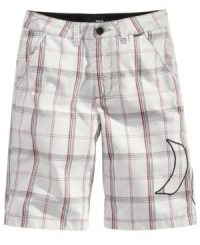 Plaid shorts from Hurley will keep him feeling rad and relaxed all day long. Plaid shorts from Hurley will keep him feeling rad and relaxed all day long.