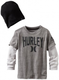 Hurley Boys 2-7 Thunderdome Long Sleeve Tee With Beanie Hurley Boys 2-7 Thunderdome Long Sleeve Tee With Beanie