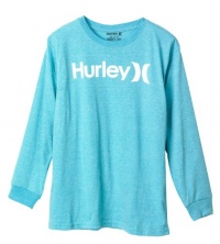 Hurley Boys 8-20 Long Sleeve Logo Tee, Blue, Medium Hurley Boys 8-20 Long Sleeve Logo Tee, Blue, Medium