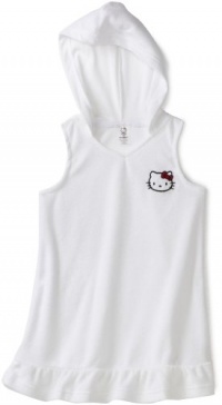Hello Kitty Girls 2-6X Little Hooded Terry Sleeveless Dress, White, 4 Hello Kitty Girls 2-6X Little Hooded Terry Sleeveless Dress, White, 4