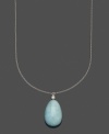 A stylish splash. This cool blue pendant features aquamarine (70 ct. t.w.) strung from a sterling silver chain. Approximate length: 24 inches. Approximate drop: 1-1/3 inches.