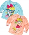 Her personality will pop with one of these lovely graphic shirts from Beautees.