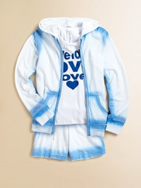 A cozy, cool coverup with attached hood that's perfect for laying around, playing on the beach or chilly nights out on the town.Attached hoodLong sleevesFull-zip frontSplit kangaroo pocketsRayonHand washImported A cozy, cool coverup with attached hood that's perfect for laying around, playing on the beach or chilly nights out on the town.Attached hoodLong sleevesFull-zip frontSplit kangaroo pocketsRayonHand washImported