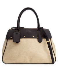 A refined design ideal for the office and beyond. This chic style from Dooney & Bourke features sleek contrast trim, goldtone hardware and the iconic emblem at front. A refined design ideal for the office and beyond. This chic style from Dooney & Bourke features sleek contrast trim, goldtone hardware and the iconic emblem at front.