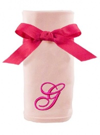 Princess Linens Embroidered Pink Initial Cotton Knit Blanket, G Princess Linens Embroidered Pink Initial Cotton Knit Blanket, G