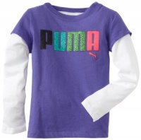 Puma - Kids Girls 2-6X Lit Multi Glitter Shirt Slider Set, Simply Purple, 4 Puma - Kids Girls 2-6X Lit Multi Glitter Shirt Slider Set, Simply Purple, 4