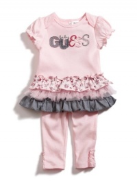 GUESS Kids Girls Skimp and Leggings Two-Piece Set, LIGHT PINK (0/3M)