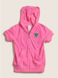 GUESS Kids Girls Short Sleeve Terry Hoodie, PINK (14) GUESS Kids Girls Short Sleeve Terry Hoodie, PINK (14)