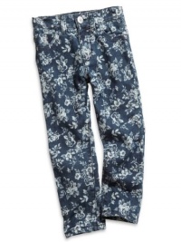 GUESS Kids Girls Little Girl Floral Print Daredevil Jeans, MULTICOLORED (3T) GUESS Kids Girls Little Girl Floral Print Daredevil Jeans, MULTICOLORED (3T)