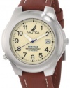 Nautica Men's N07501 Leather Round Analog Indiglo Watch