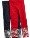 GUESS Kids Girls Big Girl Foil Dots Leggings, NAVY (7/8)