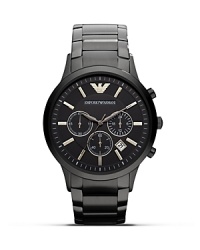 Strike a classic chord with this stainless steel piece from Emporio Armani. It's chronograph movement and bold dial elevate this watch above the everyday. Strike a classic chord with this stainless steel piece from Emporio Armani. It's chronograph movement and bold dial elevate this watch above the everyday.