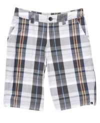 Step it up. He'll pick up the pace in these comfortable yet stylish plaid walking shorts from Quiksilver. Step it up. He'll pick up the pace in these comfortable yet stylish plaid walking shorts from Quiksilver.