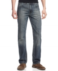 Rough up your denim look with these heavily washed jeans from Kenneth Cole New York. Rough up your denim look with these heavily washed jeans from Kenneth Cole New York.