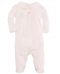 Ralph Lauren Baby Coverall, Baby Girls Velour Footed Coverall, Color: Cream, Size: 6 months Ralph Lauren Baby Coverall, Baby Girls Velour Footed Coverall, Color: Cream, Size: 6 months