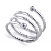 Sterling Silver 10mm Wide Dazzling Spiral Band Polished Finish Ring Size 4, 5, 6, 7, 8, 9