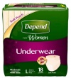 Depend for Women Underwear, [Large], Moderate Absorbency, 18-Count Packages (Pack of 4)