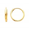 14k Yellow Gold 2mm Thickness Small Domed Huggies Earrings for Kids and Teens (0.4 or 11mm)