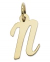 The perfect gift for Nicole. This polished N initial charm features a pretty, small script design in 14k gold. Chain not included. Approximate length: 7/10 inch. Approximate width: 3/10 inch.