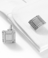 Peg down your best business style with this square brushed rhodium cufflinks from Kenneth Cole Reaction. Peg down your best business style with this square brushed rhodium cufflinks from Kenneth Cole Reaction.