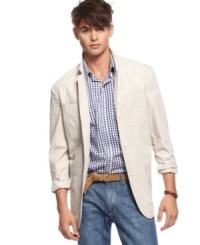 Take your look up or down with this versatile blazer from Kenneth Cole Reaction. Take your look up or down with this versatile blazer from Kenneth Cole Reaction.