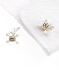 Turn on the polish. These novelty enamel cufflinks from Kenneth Cole will turn heads from the boardroom to the break room.