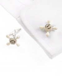 Turn on the polish. These novelty enamel cufflinks from Kenneth Cole will turn heads from the boardroom to the break room. Turn on the polish. These novelty enamel cufflinks from Kenneth Cole will turn heads from the boardroom to the break room.