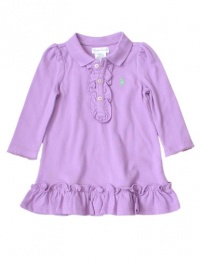 Ralph Lauren Layette Baby Girl's Ruffle Placket Dress (9 Month, Purple) Ralph Lauren Layette Baby Girl's Ruffle Placket Dress (9 Month, Purple)