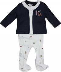 Ralph Lauren Layette 3 Piece Rugby Bear Print Knit Set (9 Month, Frech Navy) Ralph Lauren Layette 3 Piece Rugby Bear Print Knit Set (9 Month, Frech Navy)