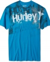 Cool mixed graphics decorate this Hurley tee for a fresh style.