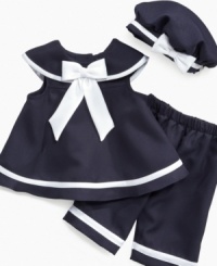 Anchors away! You'll want to set sail around town to show her off in this sweet nautical set from Rare Editions. Anchors away! You'll want to set sail around town to show her off in this sweet nautical set from Rare Editions.