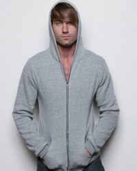 Alternative Women's The Rocky Long Sleeve Zip Fleece Hoodie, Eco Grey Heather, Large Alternative Women's The Rocky Long Sleeve Zip Fleece Hoodie, Eco Grey Heather, Large