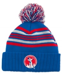 A cold-weather homage to his favorite team. He'll look sporty in this striped knit hat from Reebok. A cold-weather homage to his favorite team. He'll look sporty in this striped knit hat from Reebok.