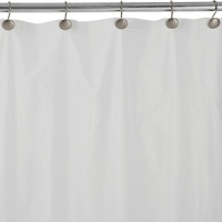 Shaped to fit your tub, this shower liner features suction cups to adhere to the tub wall. Shaped to fit your tub, this shower liner features suction cups to adhere to the tub wall.