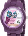 Sprout Women's ST/5034MPPR  Purple Corn Resin Bracelet Owl Dial Eco-Friendly Watch