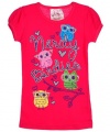 Beautees Nerdy Birdies T-Shirt (Sizes 4 - 6X) - fuchsia, 5