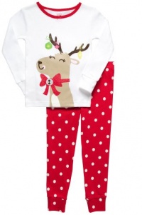Infant Holiday 2 Piece Cotton PJ Set - Reindeer w Red Bow Infant Holiday 2 Piece Cotton PJ Set - Reindeer w Red Bow