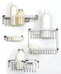 Finally, organization that fits your space! Polished ultra-strong silicone glue keeps the Easy Lock Pro Medium Combo Basket secured to the wall for an organization system you can customize to fit your bath or shower. Featuring polished stainless steel for a clean look. Easy installation. Finally, organization that fits your space! Polished ultra-strong silicone glue keeps the Easy Lock Pro Medium Combo Basket secured to the wall for an organization system you can customize to fit your bath or shower. Featuring polished stainless steel for a clean look. Easy installation.