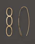 Bold and modern, these 14K. stacked oval earrings add drama to everyday dressing.