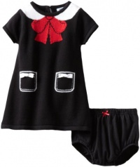 Hartstrings Baby-girls Infant Collar and Bow Pattern Sweater Dress and Diaper Cover Set, Black, 12 Months Hartstrings Baby-girls Infant Collar and Bow Pattern Sweater Dress and Diaper Cover Set, Black, 12 Months