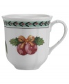 Dress up French Garden dinnerware for the holidays with the festively adorned French Garden Noel mug from Villeroy & Boch. A fluted finish and delicate holly trim complete a beautiful Christmastime table.