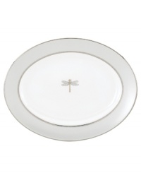 Velvet skies filled with glittering stars. The cacophony of crickets, your very own symphony. The whimsical pattern of dragonflies and ladybugs decorating the June Lane oval platter (shown back) makes dinner at eight a magical experience. Shown back center. Velvet skies filled with glittering stars. The cacophony of crickets, your very own symphony. The whimsical pattern of dragonflies and ladybugs decorating the June Lane oval platter (shown back) makes dinner at eight a magical experience. Shown back center.