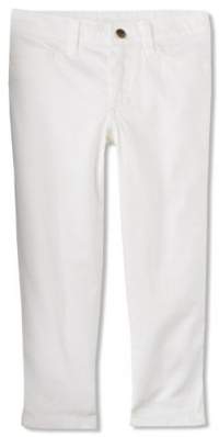 KC Parker Girls 7-16 Big Stretch Sateen Capri Pant, White, 14