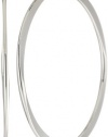 Nine West Hoopla Silver-Tone Wavy Large Textured Click-It Hoop Earrings