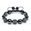 Bling Jewelry Hematite Grey Balls Shamballa Inspired Bracelet 12mm