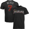 MLB Majestic Threads Jose Reyes Miami Marlins Name & Number Premium T-Shirt - Black