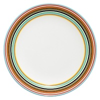 Origo's bold striped pattern adds a colorful accent to any table, and its pieces combine perfectly with other Iittala tableware to bring ambiance and upscale sophistication to any meal. Origo's timeless style and infinitely combinable form is a perfect example of lasting, functional design that transcends trends.