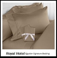 Royal Hotel's Stripe Brown 1200-Thread-Count 4pc Olympic Queen Bed Sheet Set 100-Percent Egyptian Cotton, Sateen Stripe, Deep Pocket, 1200 TC