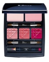 Create the perfect holiday lip with this limited edition palette - filled with Dior's favorite lip products including 3 Rouge Dior Lipsticks, 1 Mini Lip Liner, Creme de Rose Lip Balm, and Lip Maximizer. The palette also includes dual-sided applicators and tips on how to create an iconic Dior lip look. 